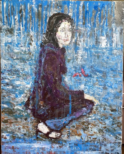 Grande peinture portrait femme - grande,