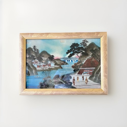Peinture fixée sous - sous, verre