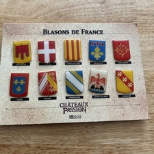 Set 1 of 10 Blasons De France enamel pin badges. Châteaux Passion ATLAS