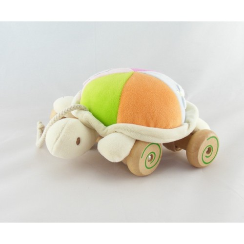 Doudou voiture tortue roues - , en