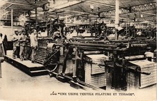 Old postcard Paris textile factory spinning and weaving (1243212)