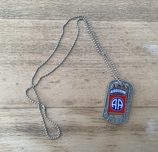 DOG TAG 82nd AIRBORNE AVEC CHAÎNE NEUF