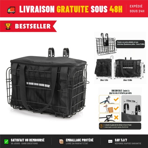 Panier vélo pliable métal