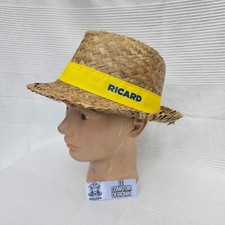 RICARD : CHAPEAU DE PAILLE PUBLICITAIRE COLLECTION RICARD STAFF ALCOOL APÉRITIF