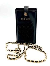New!  COCO CRUSH Faux Leather Smartphone Makeup Crossbody Bag Card Case ~ Black
