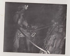BLACK/WHITE PHOTO/CAVING-ASCO-SPEOLOGIST/HEADLAMP-insuring