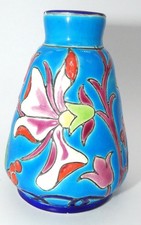 Petit Vase En Emaux De Longwy