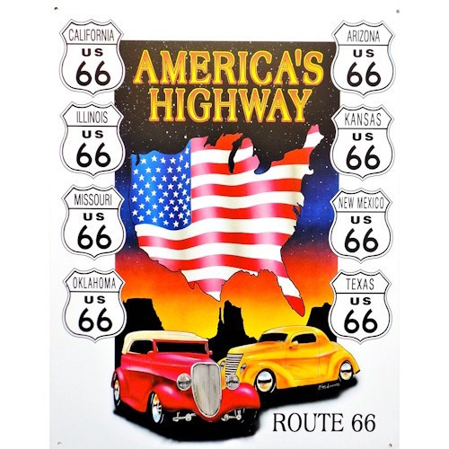 Plaque route america s - 66, america's