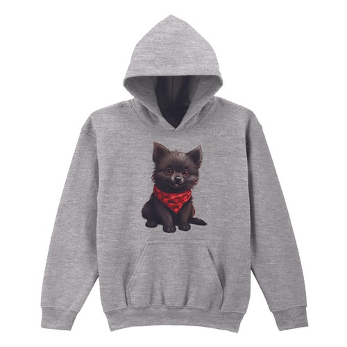 Pull capuche noir chiot - capuche,