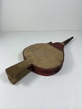 Antique Red Leather Metal Wood Fireplace Breath Functional Spiral Pattern