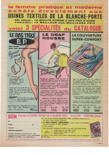 Publicité 1959 textiles la - textiles, de