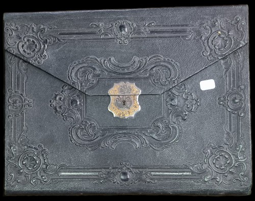 Ancien porte document - document, cuir
