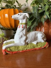 VTG Italian Pottery Ceramic Whippet Statue Staffordshire Dog Figurine MCM