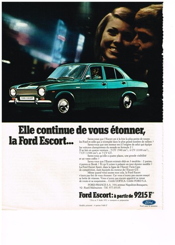 Publicite 1971 ford escort - ,