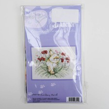 Kit canevas chat broderie point de croix Solo Anchor Sunday stroll11 x 15 Neuf 