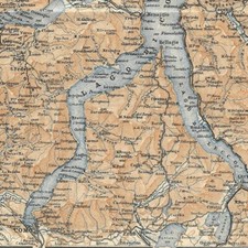 Lake Como - - Italy Geography - Antique Map 1901