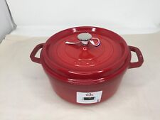 STAUB Cast Iron Dutch Oven 4-qt Round Cocotte, Cherry