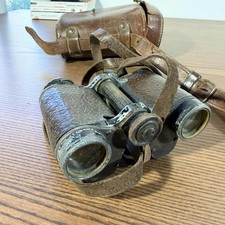 WW1 Huet & Cie Paris French Military Binoculars with Original Leather Case 14s »