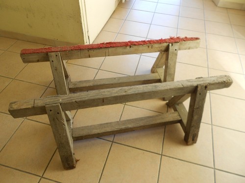 Deux tréteaux bas bois - deux,