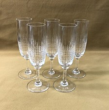 1 Crystal Champagne Flute Signed BACCARAT Model NANCY Glass Table 17.5cm