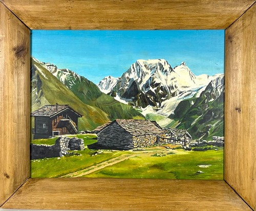Huile sur bois chalets - huile,