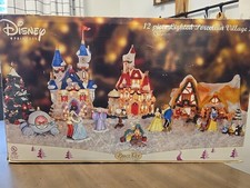 2005 DISNEY Princess 12 Piece Lighted PORCELAIN CHRISTMAS VILLAGE