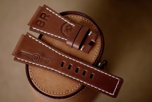 Handmade brown leather strap - brown,