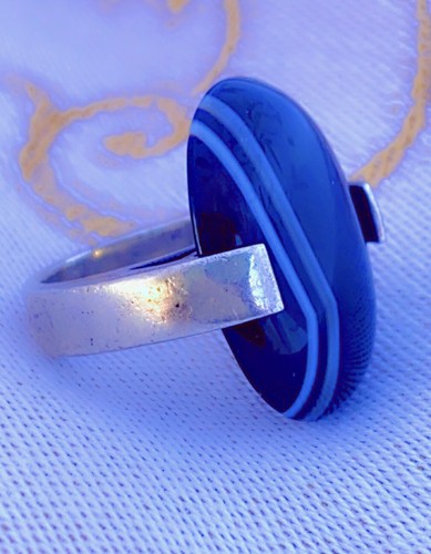 Ancienne bague argent agate - ancienne,