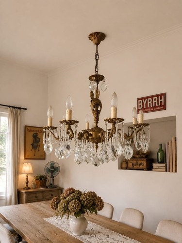 Lustre ancien feux bronze - ancien,