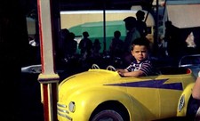 Little Boy Airplane Car Ride - 2 Antique Color Photo Negatives Year. 1960