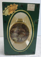 Masters On Silk Hand Decorated Glass Collector Ornament 1986 Winter Govaerts