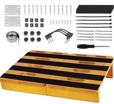 Pedalboard, Wooden Guitar Effects Pedal Board 17.3"X11.8", Removable & Easy to C