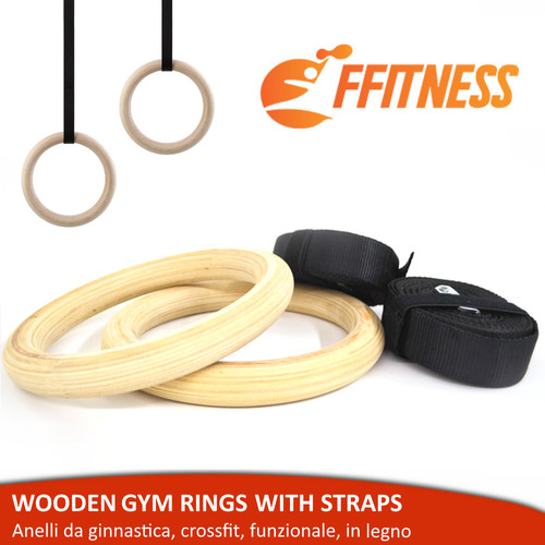 Anneaux gym bois - en, paire