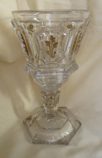 BACCARAT CHARLES X era gold gilded late 19th century molded crystal foot glass