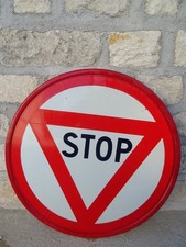 road sign STOP NO enamelled decoration loft garage year 50-60 old car