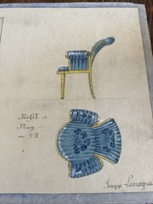 Etude & Dessin Préparatoire Mobilier & Meuble & Interieur Ebénisterie Aquarelle