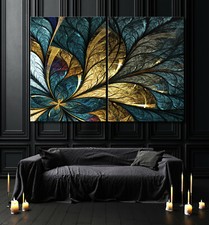 Feuille D'Or Abstrait Toile