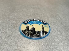 ROUND PVC EPOXY BEIGE/BLUE FOR BEER PUMP WHITE BELGIAN BEER OLD BRUGES RARE