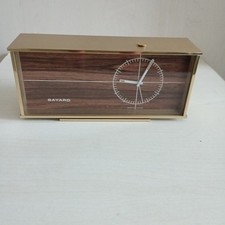 Table clock/clock in gold metal, brass quartz Bayard Made in France