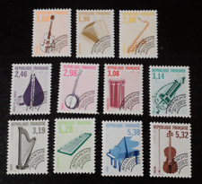France 1992 préo préoblitéré 213A à 223 neuf luxe ** les instruments de musique