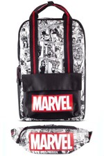 Difuzed Marvel Sac à Dos - Comic (Comique) (Noir/Blanc) + Banane Poche Ventrale