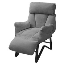Fauteuil relax gris en lin