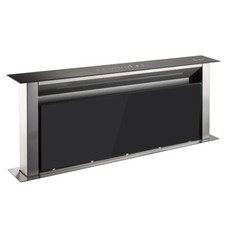 Hotte Aspirante vers le bas, Downdraft 90cm acier inoxydable verre noir