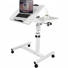 Bureau avec Roues, Bureau Table Informatique, Table de lit Roulette Réglable ...