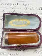 Napoleon III Gold & Amber Cigarette Smoker