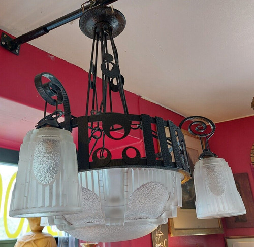 Lustre art déco muller - lustre,