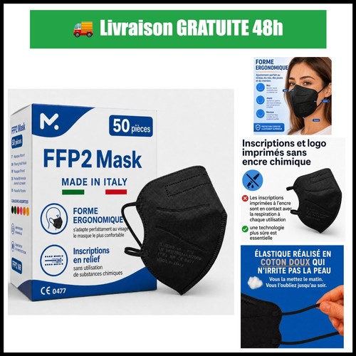 Masques ffp2 jetables - ffp2, noirs
