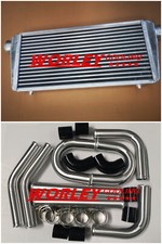 Front Mount Intercooler 600x300x80mm+3" Aluminium Piping+Black Silicone Hose kit