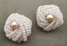 BOUCLES OREILLE clips VINTAGE ANNEES 70/80 perles