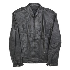 Hommes Cuir Noir Veste